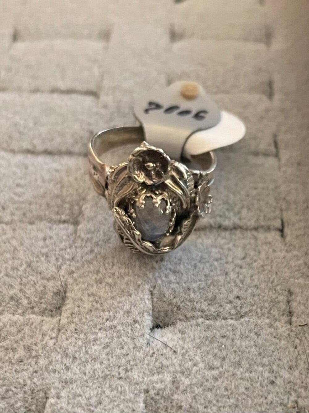 Vintage Sterling Silver Ring 6.5 Handmade Gemstone OOAK Bob Stringer Y2K $250 - Picture 8 of 16